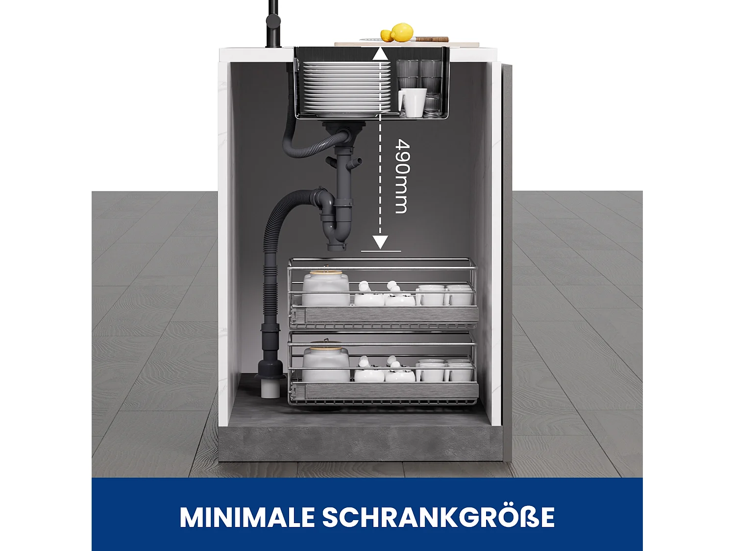 Cecipa max Évier Inox Encastré 40*44*19 cm - Évier de Cuisine 1 Bac Noir + Mitigeur de Cuisine avec Douchette Extractible avec 2 Types de Jet Noir