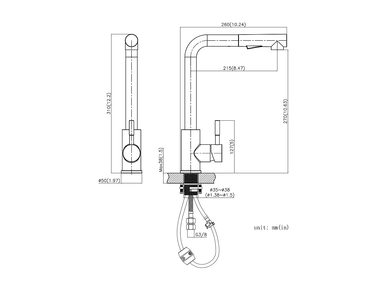 Cecipa max Évier 1 Bac Inox avec Panier de Drainage-Évier Noir 60×45×18 cm + Mitigeur Cuisine avec Douchette Extractible - 2 Jets aux Choix - Brossé