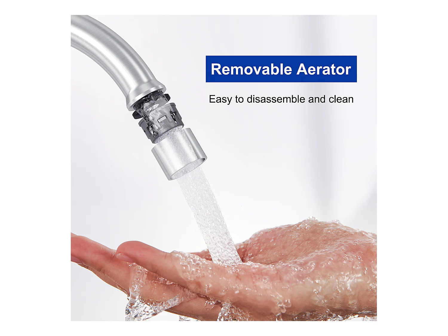 Évier Cuisine 1 Bac 60×45×18CM Évier Inox Brossé avec Panier de Drainage + Robinet de Cuisine à eau Froide,Brossé