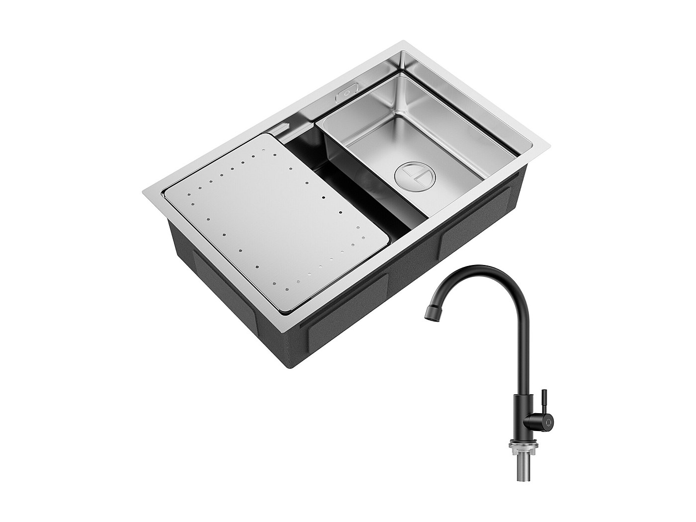 Pileta Blanco,Fregaderos Cocina 1 Seno,Lavadero Cocina Inox Redondo,Pila PequeñO Con Drenaje,Formas De Instalar Sobre Encimera/Bajo Encimera ( 32cm