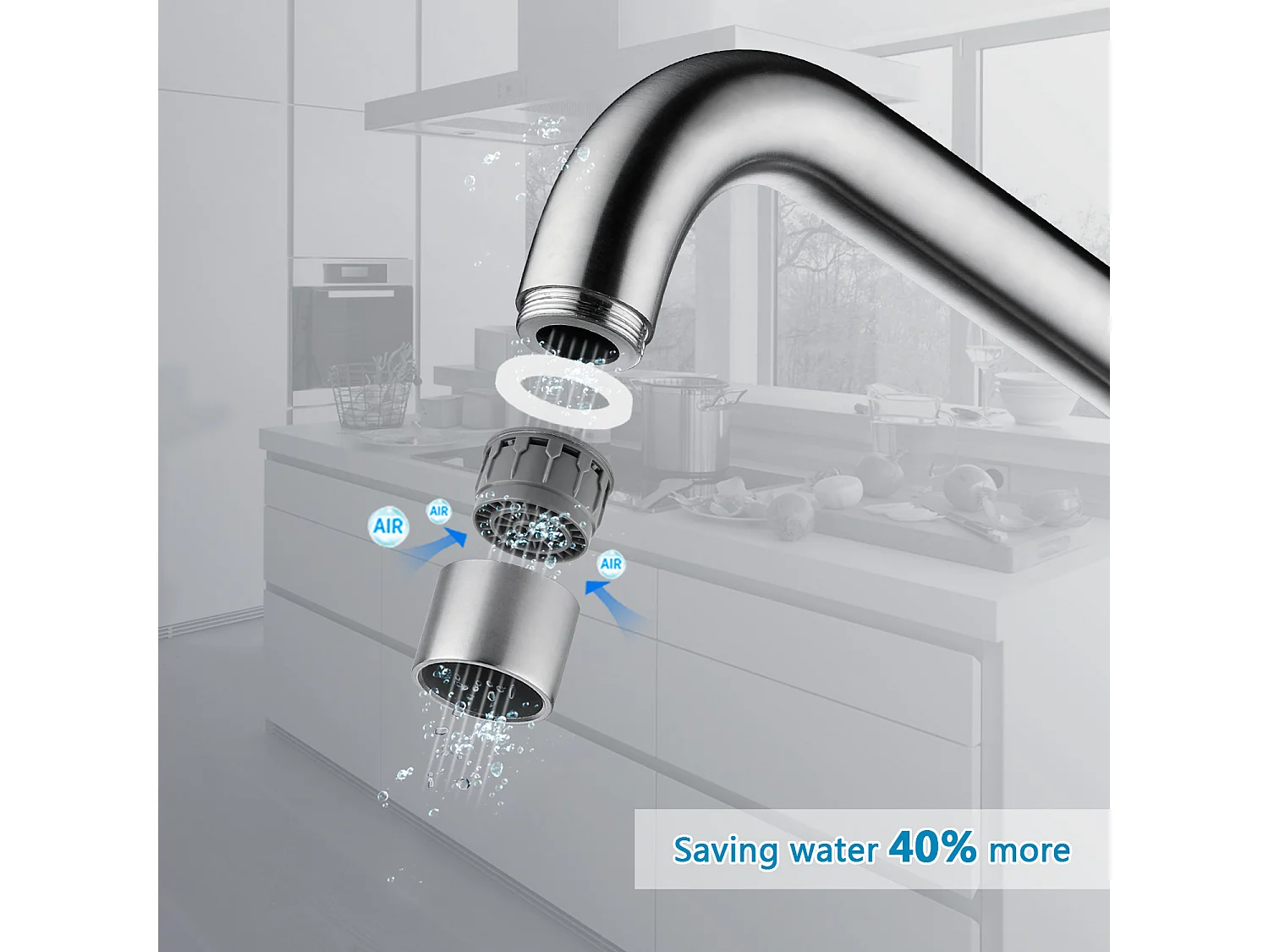 Évier Cuisine 1 Bac 70×44×21CM Évier Inox Brossé avec Egouttoir et Vasque + Mitigeur de Cuisine en Inox Brossé avec Bec Haut et Incurvé