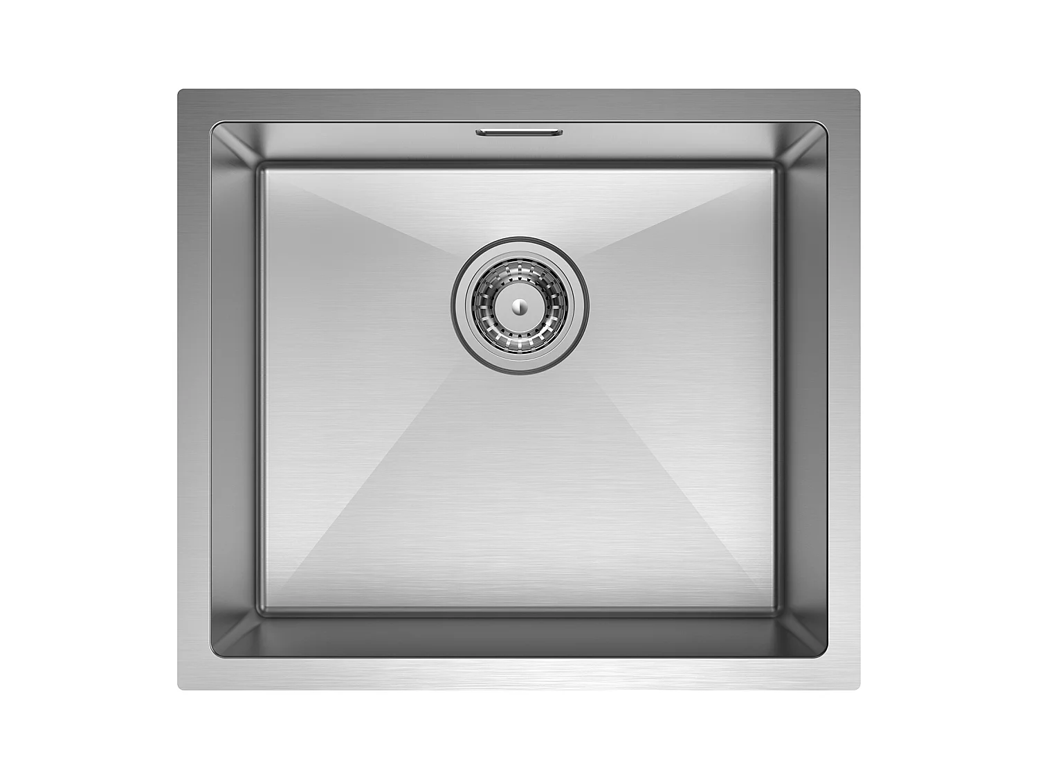 CECIPA MAX Évier de Cuisine 1 Bac Brossé Évier Inox 50*44CM + Robinet de Cuisine à eau Froide,Noir