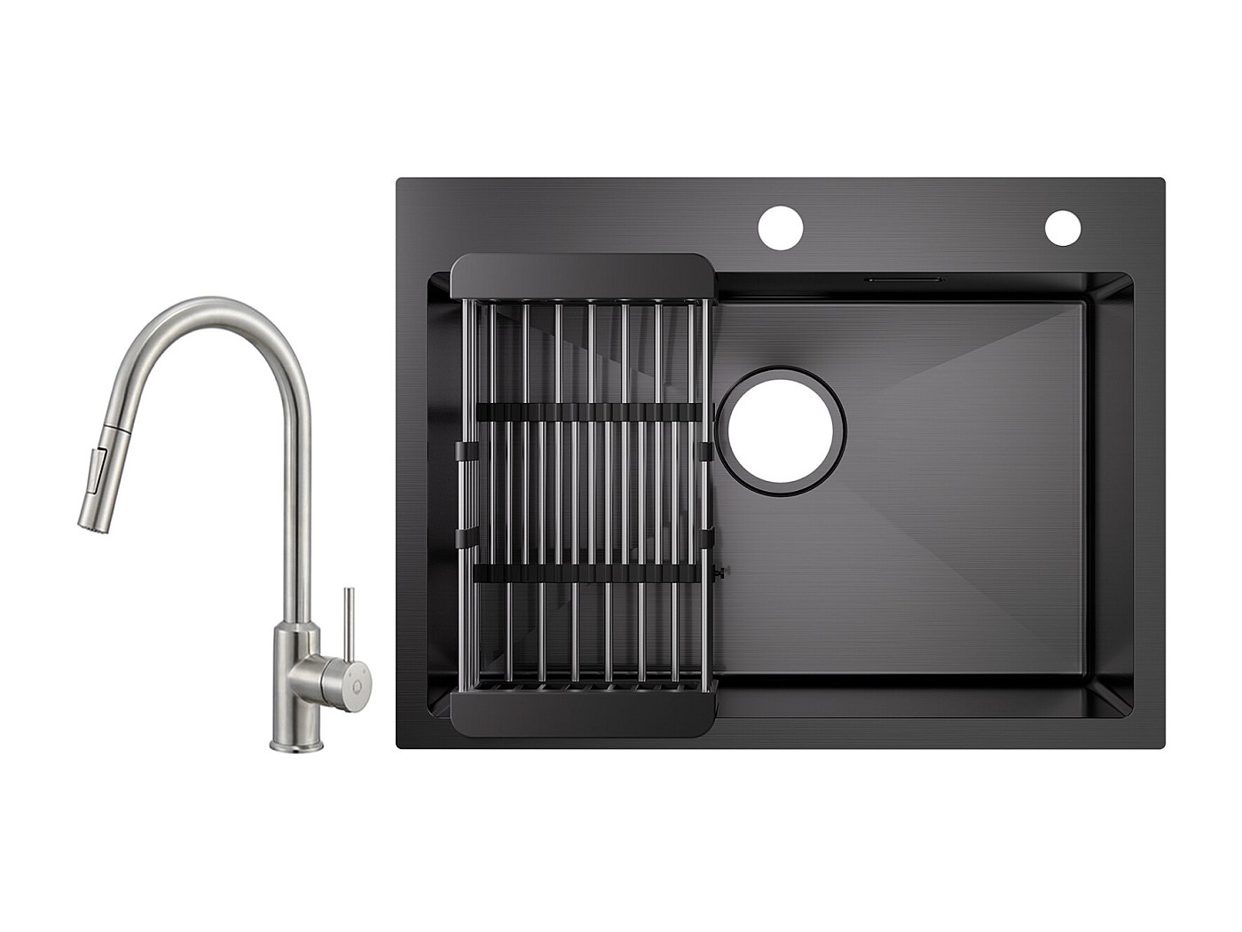 Cestello Per Lavello In Acciaio Inox – Multifunzione, Filtra Rifiuti, Lava Frutta E Verdura, Argento