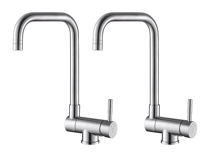2PCS Cecipa max Robinet de Cuisine Rabattable 2 Jets aux Choix, Mitigeur Evier Repliable Inox devant Fenêtre, Robinet Évier Pivotant à 360º,EU Modèle