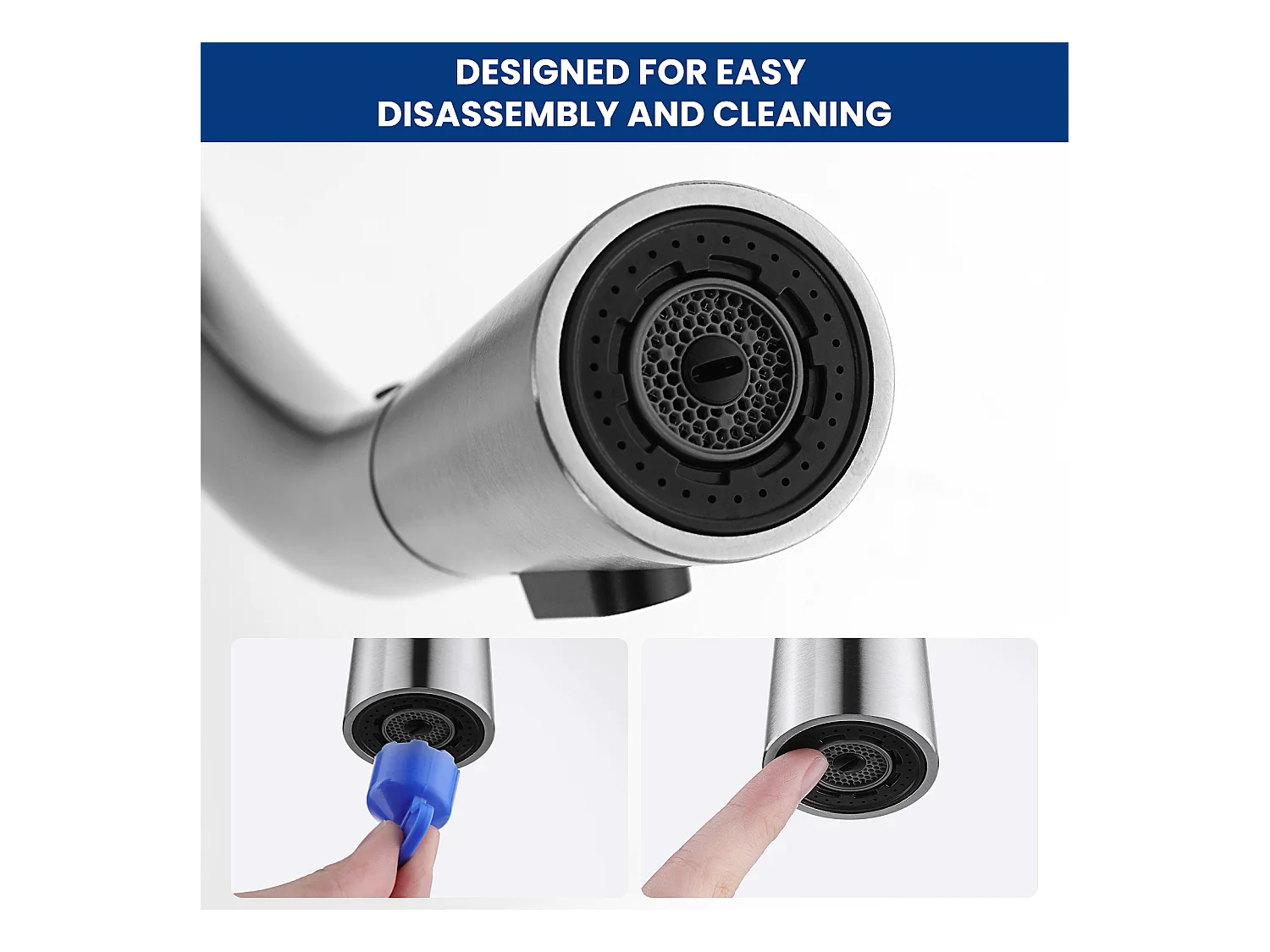 Mitigeur de Cuisine Brossé avec 3 Modes Jets Eau, Cecipa max Robinet Evier Haute Qualité 360 Rotatif, Mitigeur avec Douchette Extractible,EU Modèle