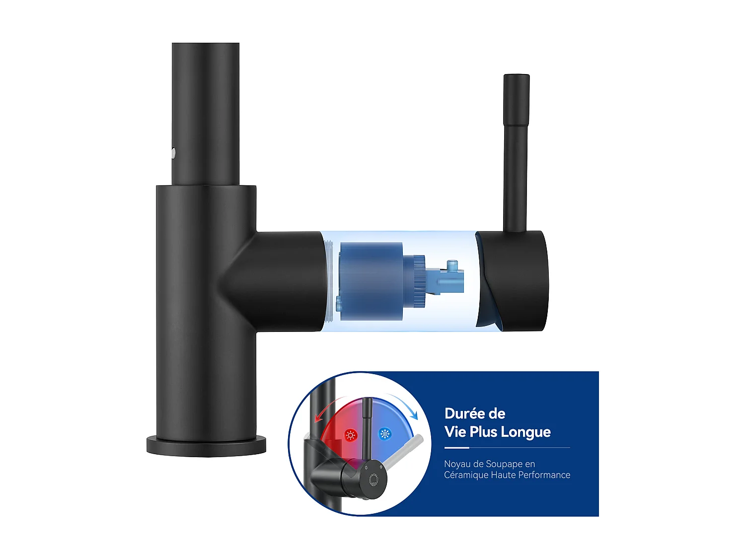 STK. Cecipa MAX Schwarz Ausziehbarer Küchenarmatur Mischbatterie mit ausziehbarer Brause Spültischarmatur mit 2 Wasserauslassmodi