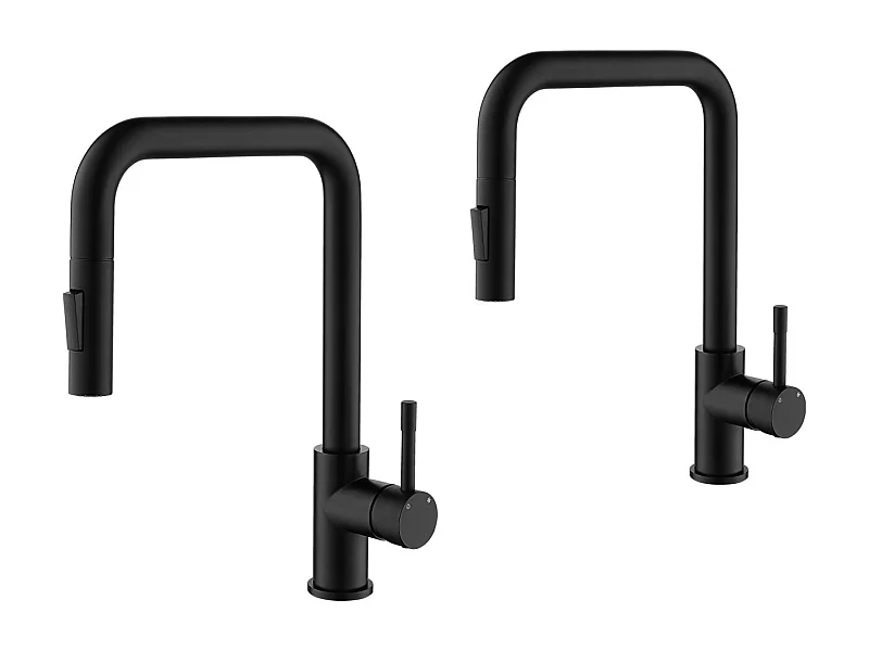 2PCS Cecipa MAX Zwart Douchekraan Keuken Mengkraan met Uittrekbare Spray Sink Mengkraan met 2 Waterafvoer modi