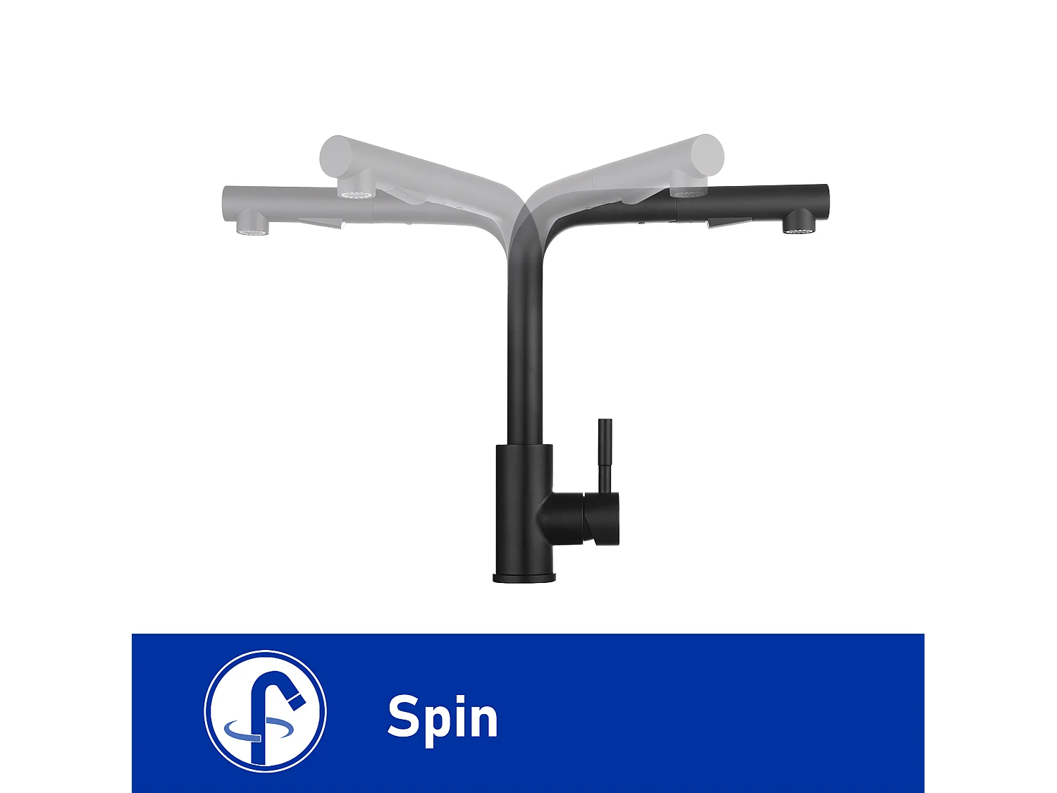 Cecipa max Mitigeur de Cuisine Robinet Cuisine avec Douchette Robinet d'évier Extractible à 2 Jets Mitigeur Evier Acier Inox (Noir),EU Modèle