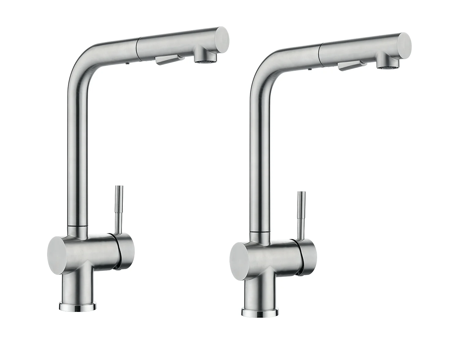 Rubinetto da cucina estraibile Cecipa max 2 pezzi - Miscelatore per lavello 2 modalità di spruzzo - Girevole a 360° - Spazzolato, Modello UE