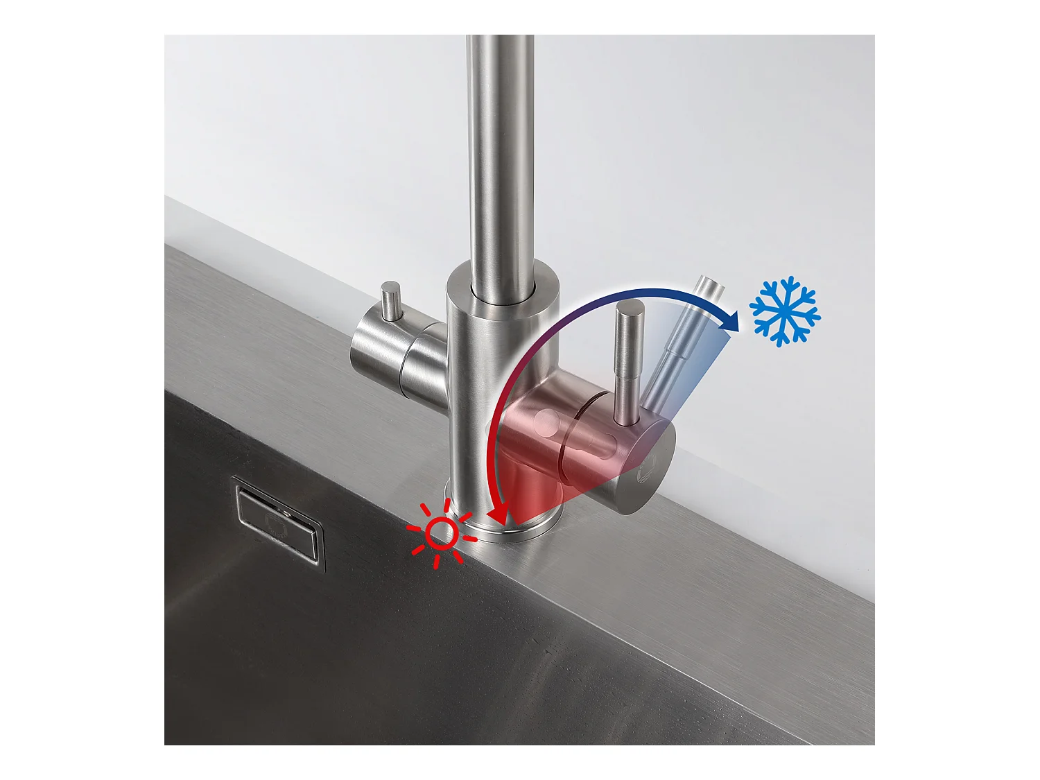 2PCS keukenkraan waterzuiveraar voor warm/koud water en gefilterd water - 3 in 1 wastafelmengkraan voor osmosesysteem - met 2 hendels