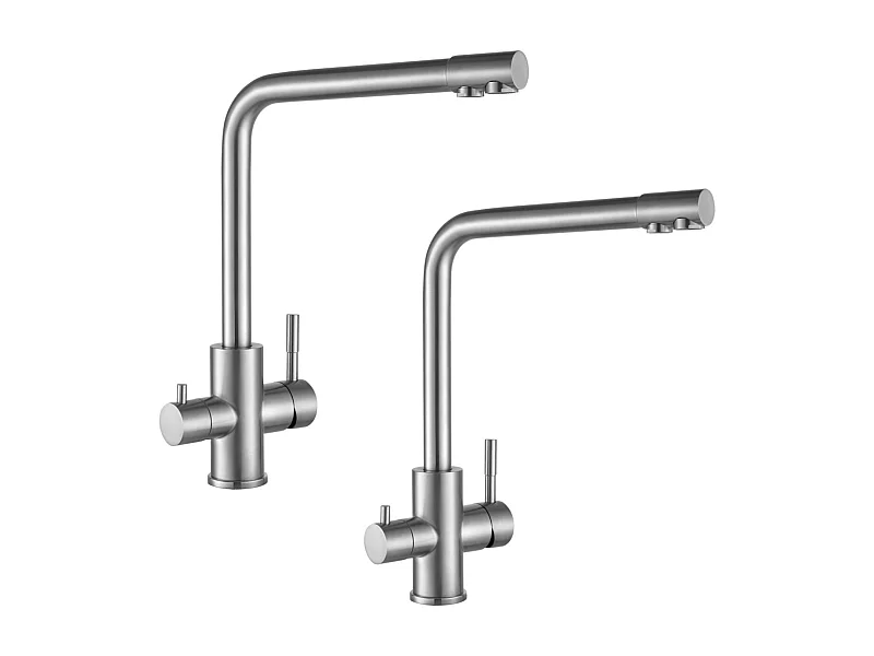 2PCS Mitigeur de Cuisine Purificateur d'eau pour l'Eau Chaude/Froide et l'Eau Filtrée - 3 en 1 Mitigeur de Evier pour Sstème D'osmose-Avec 2 Leviers