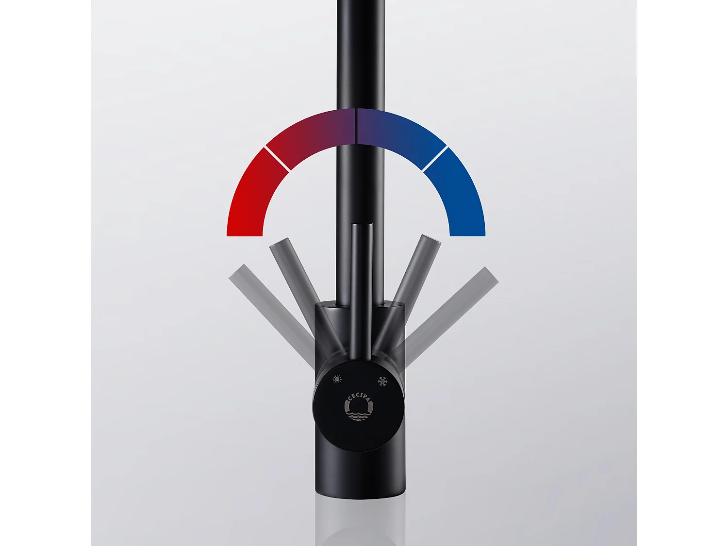 Cecipa max Mitigeur de cuisine, Robinetterie Noir en Acier Inox, Robinet de cuisine monocommande, rotatif à 360 °,EU Modèle