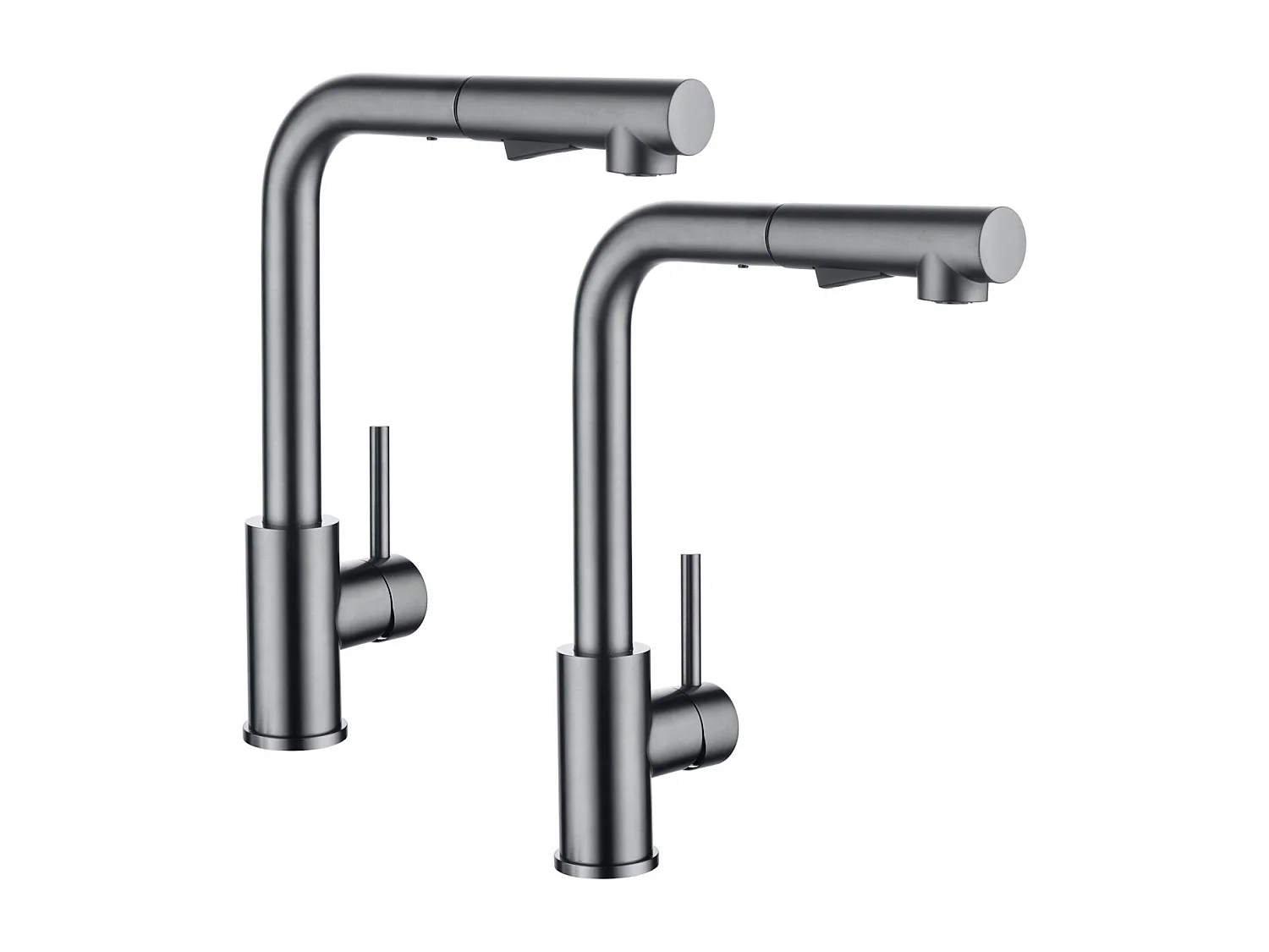 2PCS Cecipa MAX keukenkraan met spray, keukenmengkraan met uittrekbare spray, spoelbakkraan met 2 straalsoorten, 360 ° draaibaar, grijs zwart