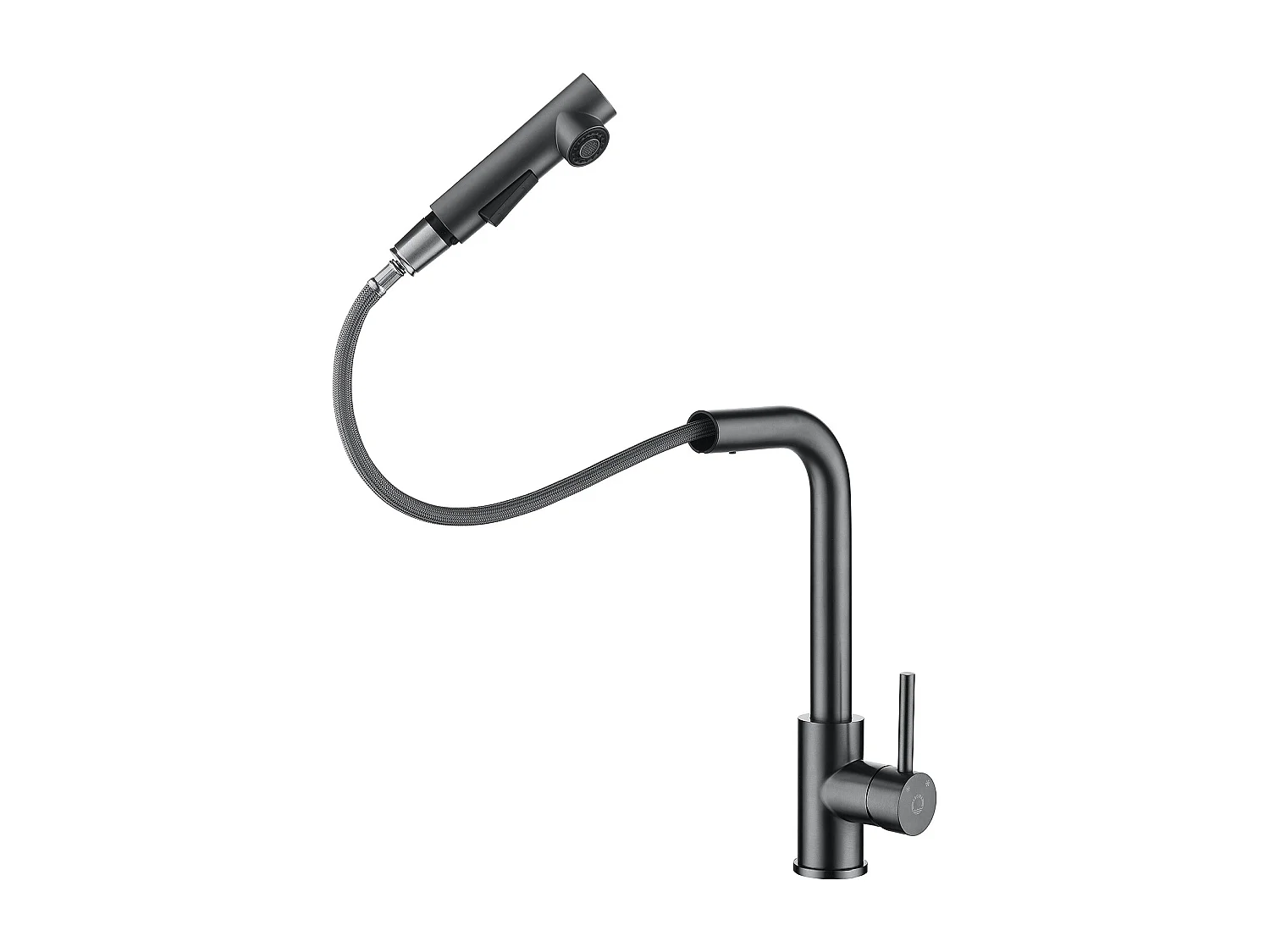 2PCS Cecipa MAX keukenkraan met spray, keukenmengkraan met uittrekbare spray, spoelbakkraan met 2 straalsoorten, 360 ° draaibaar, grijs zwart