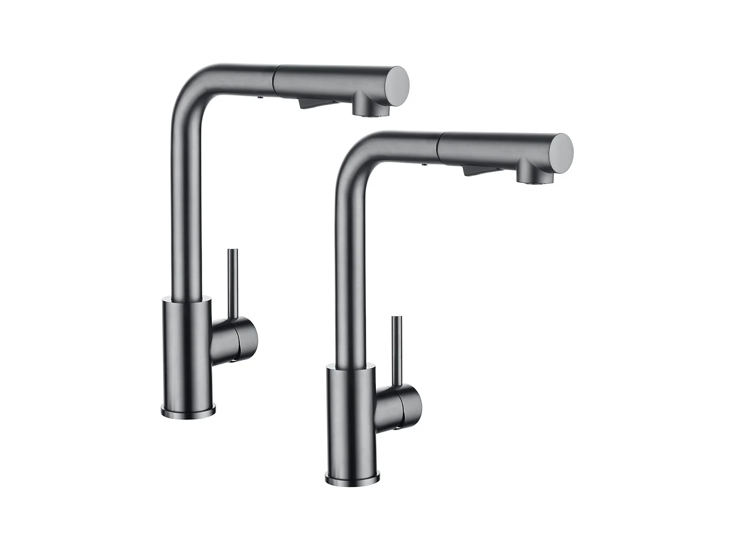 2PCS Cecipa MAX Robinet Cuisine Douchette, Mitigeur de Cuisine Avec Douchette Extractible, Robinet d'Évier à 2 Types de Jets, Rotatif 360°, Gris Noir