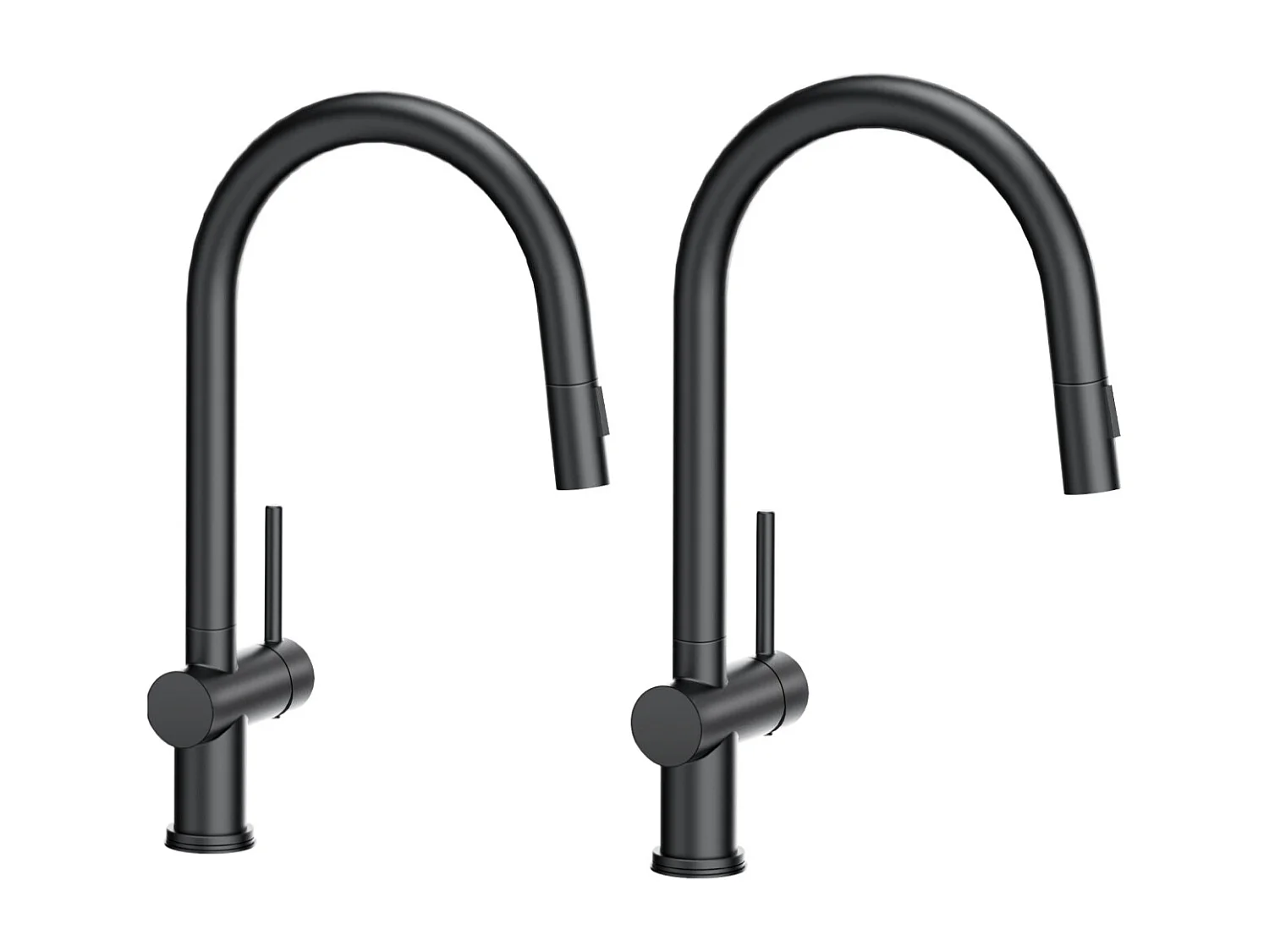 2PCS CECIPA MAX Keukenmengkraan met uittrekbare spray Keukenkraan met 2 watersproeitypes 360 ° draaibare wastafelkraan (zwart)