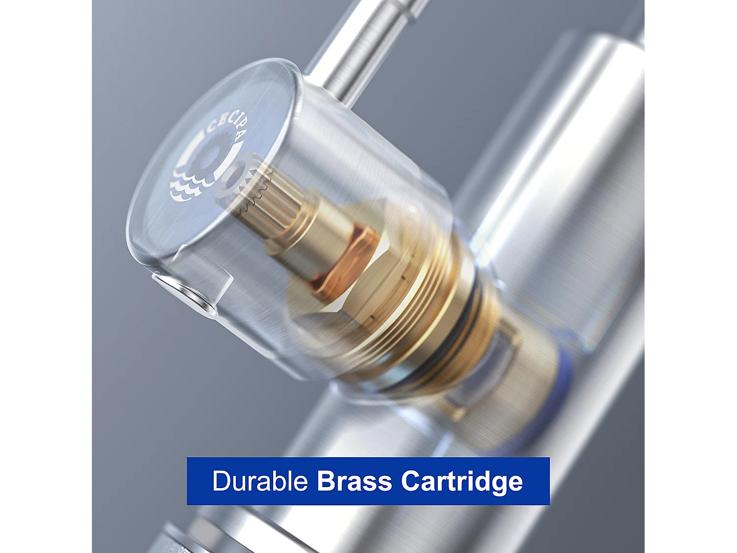 Cecipa max Robinet Cuisine Robinet d'eau Froide Brossé Mitigeur de Evier Rotatif à 360°,EU Modèle