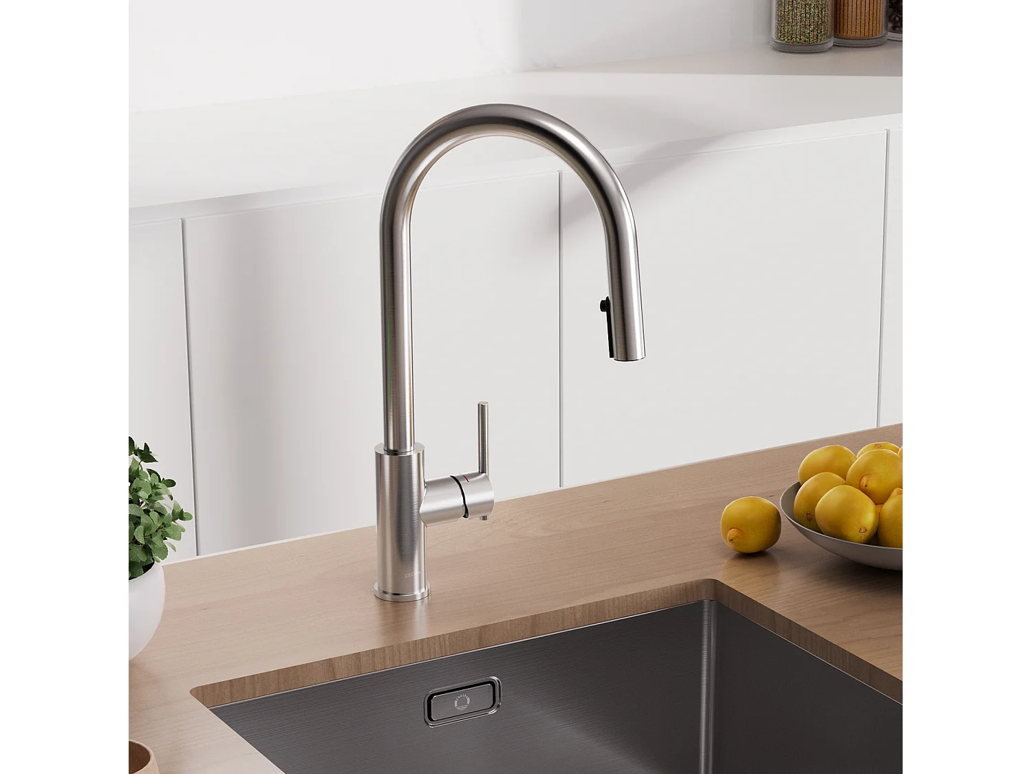 Cecipa max Mitigeur Cuisine Avec Douchette Extractible - Robinet de Cuisine  à 2 Modes de Pulvérisat - Mitigeur Evier Avec Brossé,EU Modèle