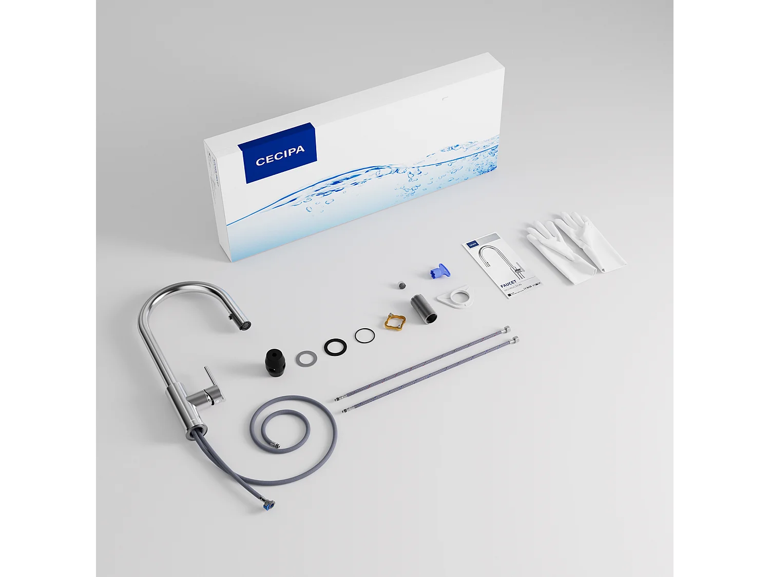 Cecipa max Mitigeur Cuisine Avec Douchette Extractible - Robinet de Cuisine  à 2 Modes de Pulvérisat - Mitigeur Evier Avec Brossé,EU Modèle