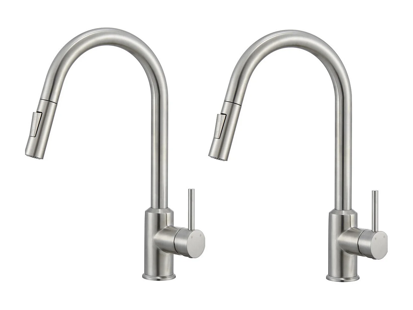 2PCS Mitigeur de Cuisine avec Douchette Extractible - Rotatif à 360 ° en Acier Inoxydable Brossé Mitigeur Cuisine d'Évier - 2 modes de sortie d'eau