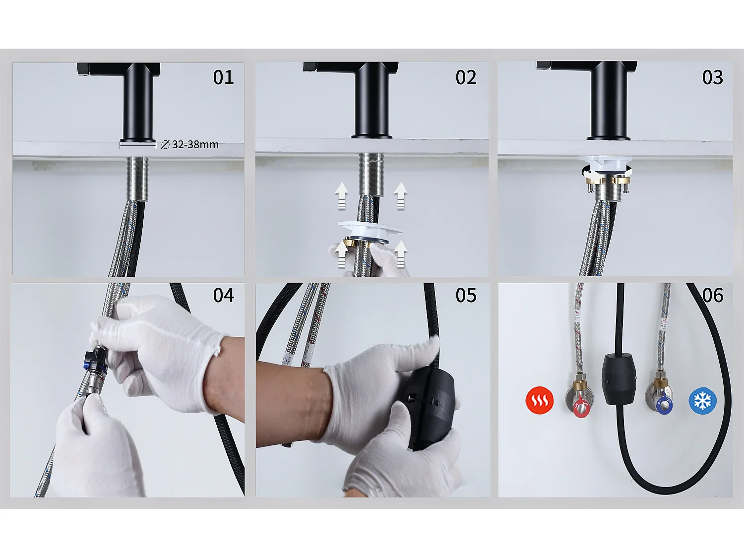 Cecipa max Mezclador de Cocina Extraíble con 2 Modos de Salida de Agua, Grifo de Cocina Giratorio 360, Negro + Galvánico, Modelo UE