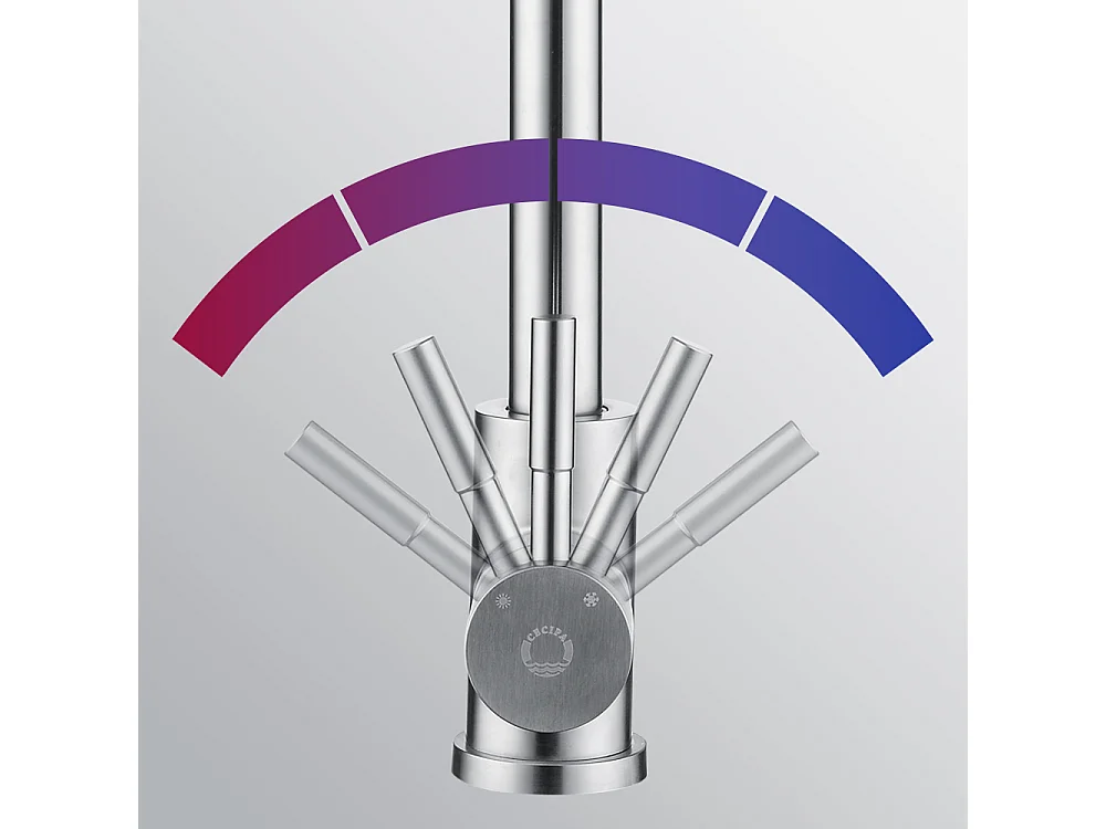 Cecipa max 2PCS keukenmengkraan met uittrekbare spray, 2 spuitmodi, 360 roterende geborstelde wastafelkraan, EU-model