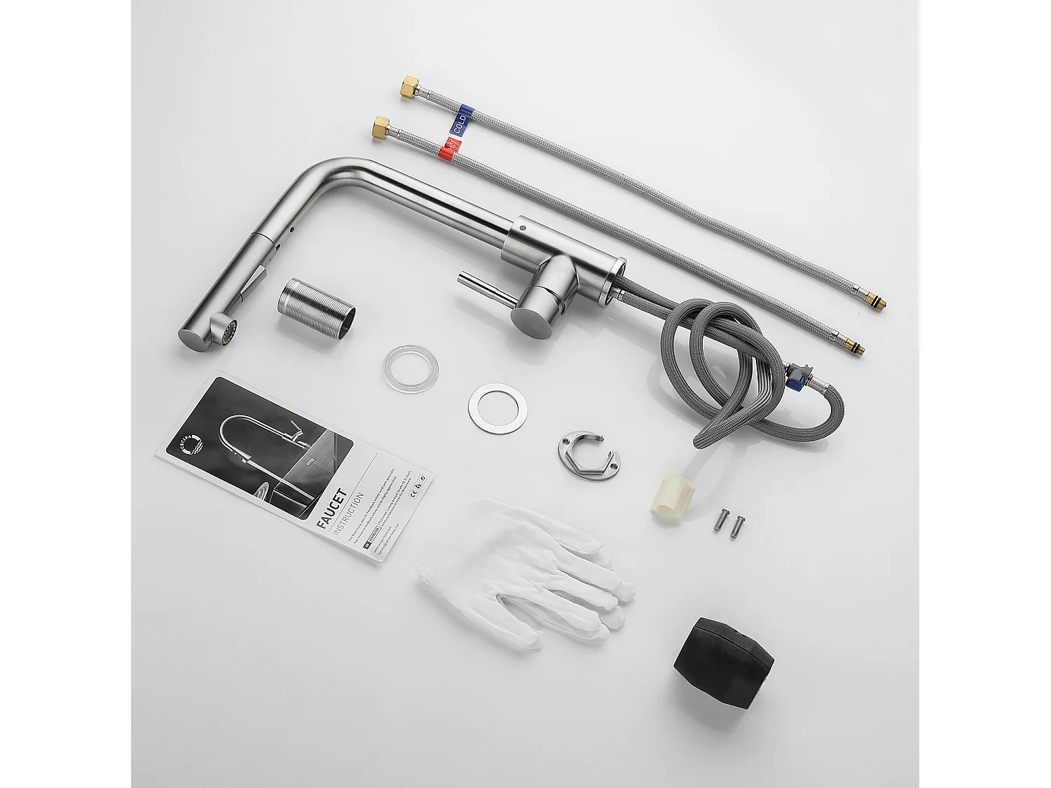 Cecipa max 2PCS Mitigeur de Cuisine avec Douchette Extractible,  2 Modes de pulvérisat, Robinet Evier 360 Rotatif Brossé,EU Modèle