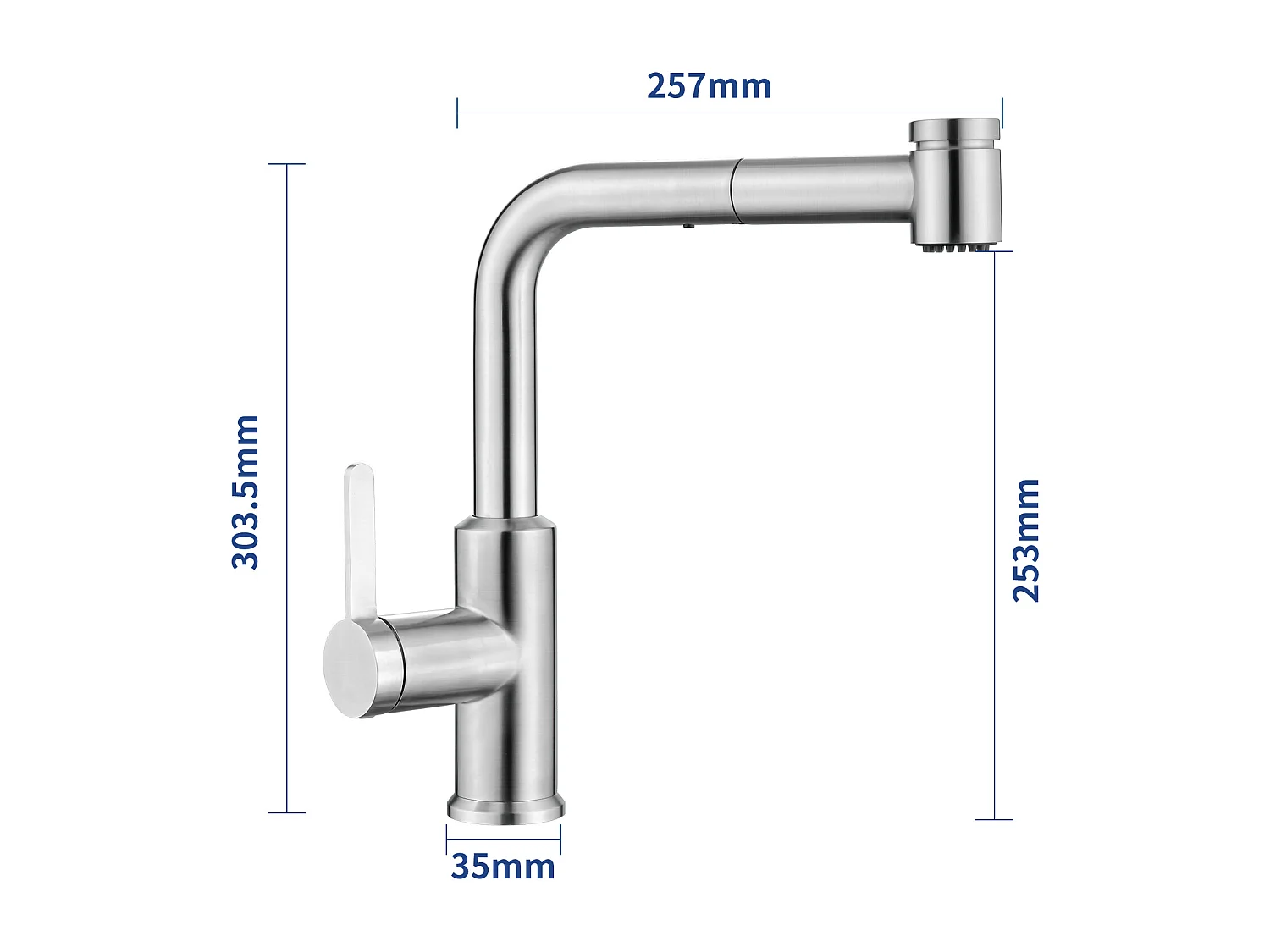 2PCS CECIPA MAX Mitigeur de Cuisine avec Douchette Extractible, Robinet d'évier Brossé, Robinet d'eau Chaude et Froide, 2 Modes de Sortie D'eau