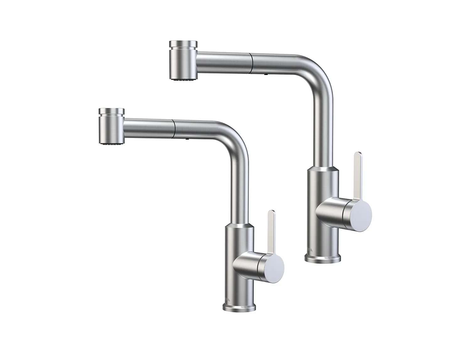 2PCS CECIPA MAX Mitigeur de Cuisine avec Douchette Extractible, Robinet d'évier Brossé, Robinet d'eau Chaude et Froide, 2 Modes de Sortie D'eau