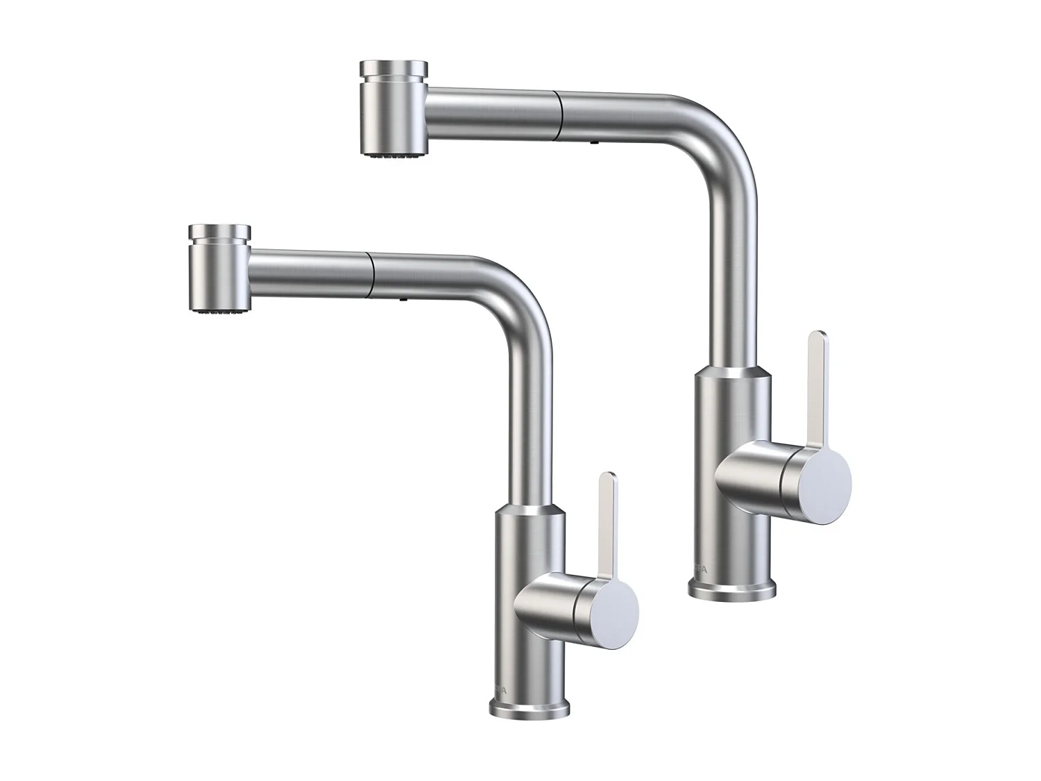 2PCS CECIPA MAX Mitigeur de Cuisine avec Douchette Extractible, Robinet d'évier Brossé, Robinet d'eau Chaude et Froide, 2 Modes de Sortie D'eau