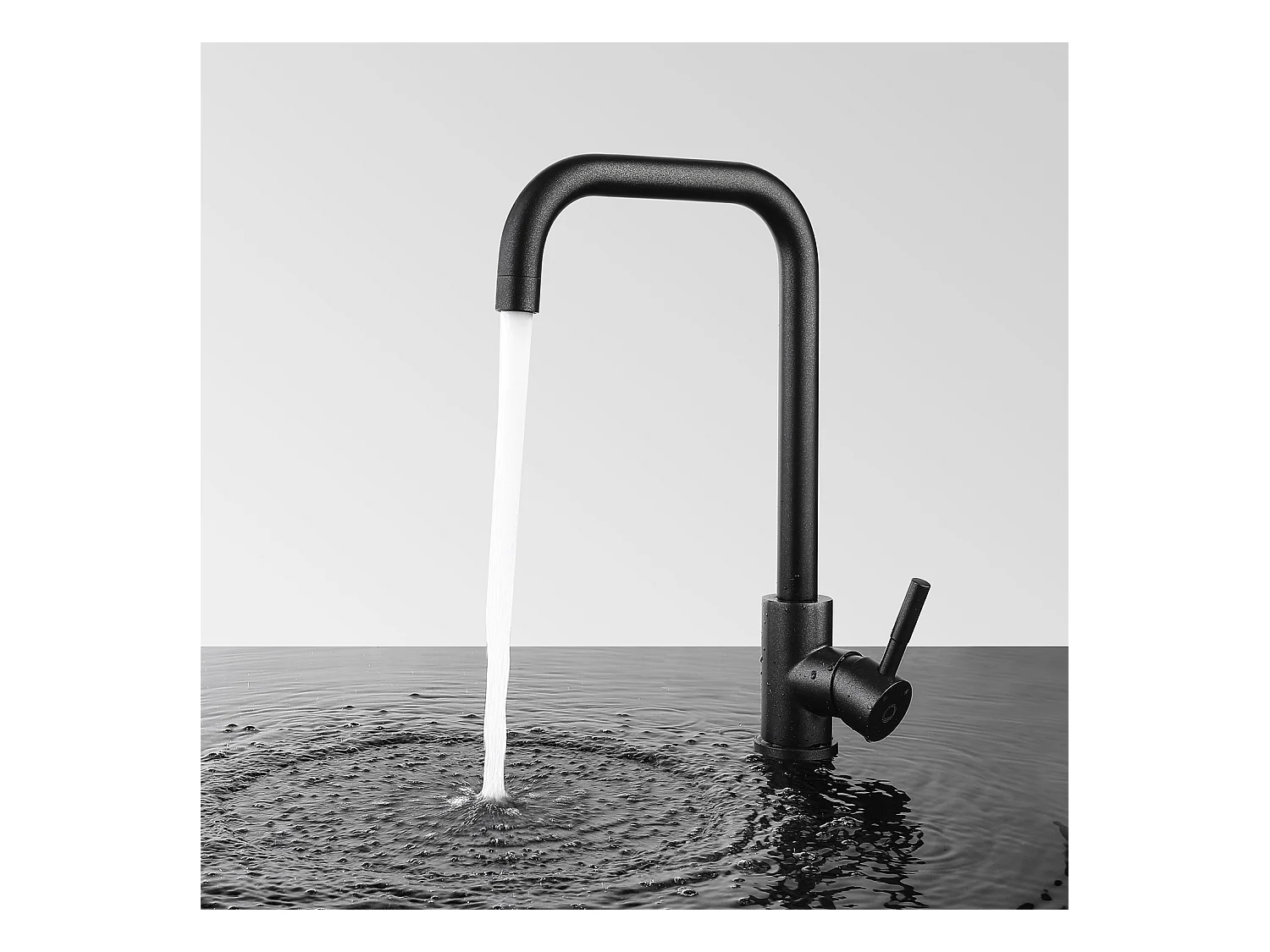 Cecipa max Mitigeur de Cuisine en Inox Noir étoilé - Robinet Cuisine avec Bec Haut et Incurvé,  Mitigeur d'évier d'eau chaude et froide,EU Modèle
