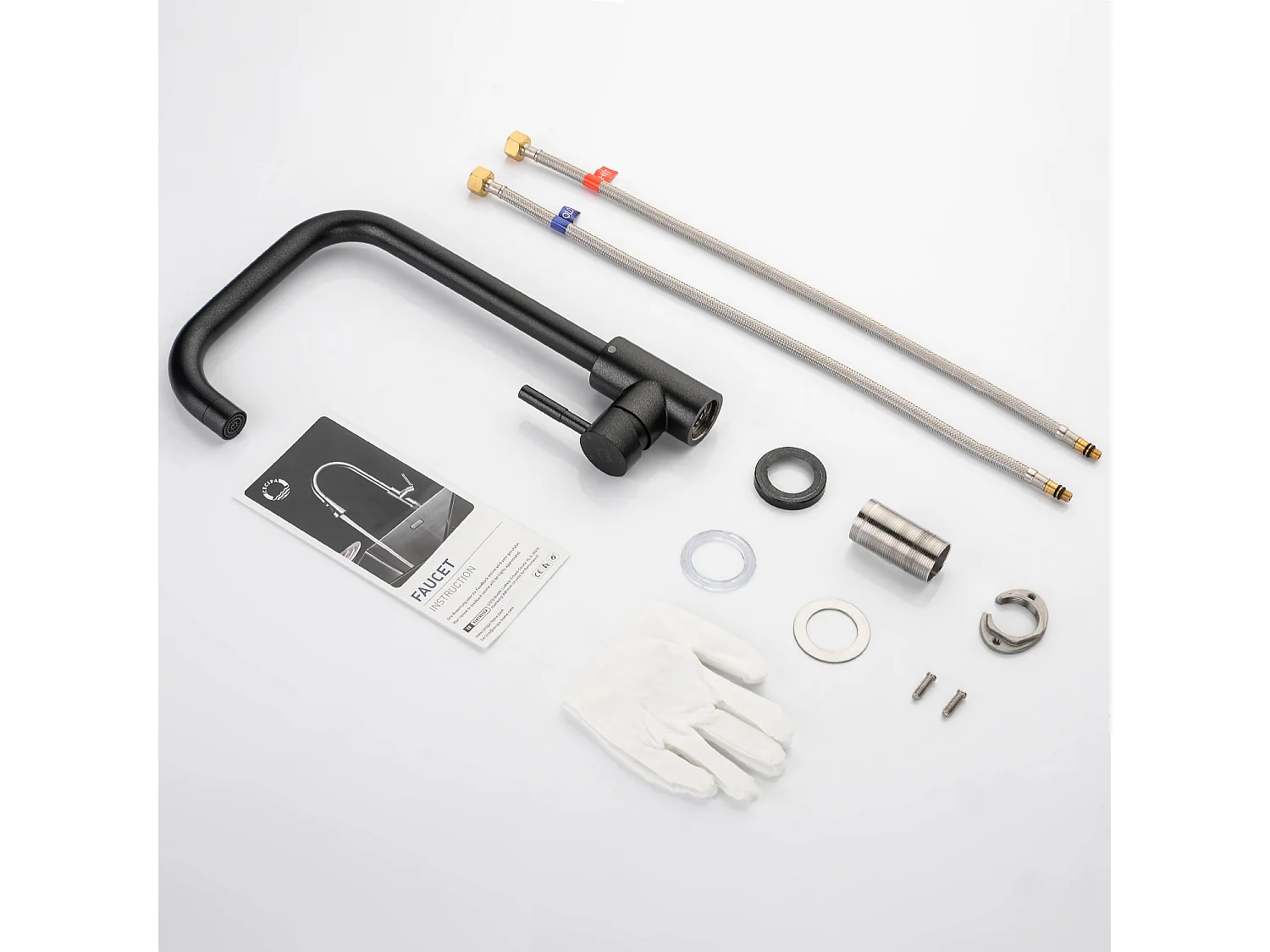 Cecipa max Mitigeur de Cuisine en Inox Noir étoilé - Robinet Cuisine avec Bec Haut et Incurvé,  Mitigeur d'évier d'eau chaude et froide,EU Modèle