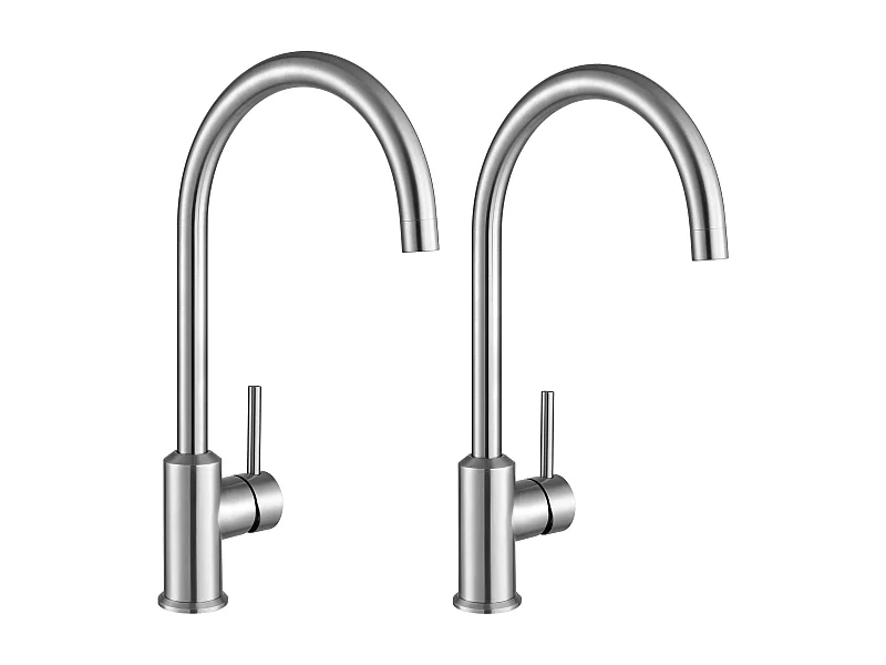 Grifo monomando de cocina Cecipa max de 2 uds, grifo de fregadero de acero inoxidable, grifos giratorios de 360° cepillados, modelo UE