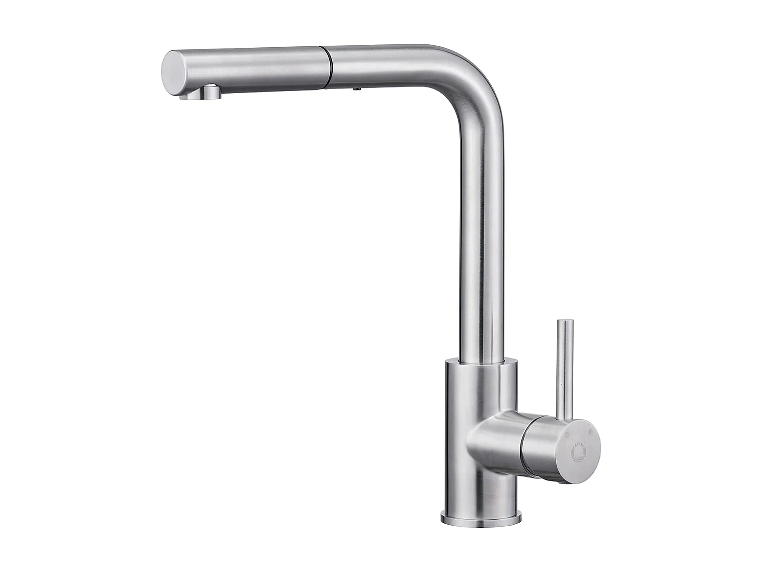2PCS Mitigeur Cuisine Brossé Douchette Robinet Douchette d'évier Extractible Mitigeur Evier Bec Haut Pivotant à 360° Acier Inox Barboteur Démotable