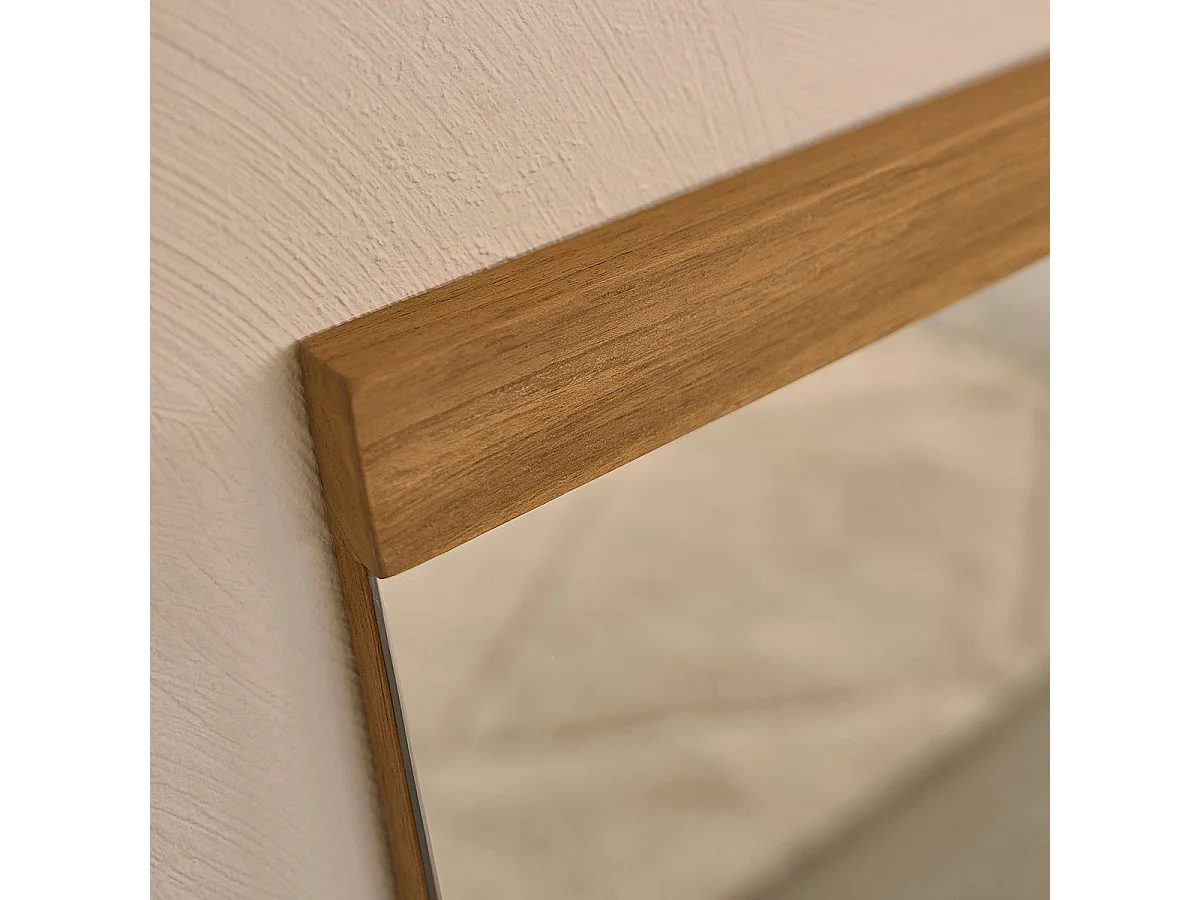 Espejo rectangular de madera de teca recuperada de 140 cm