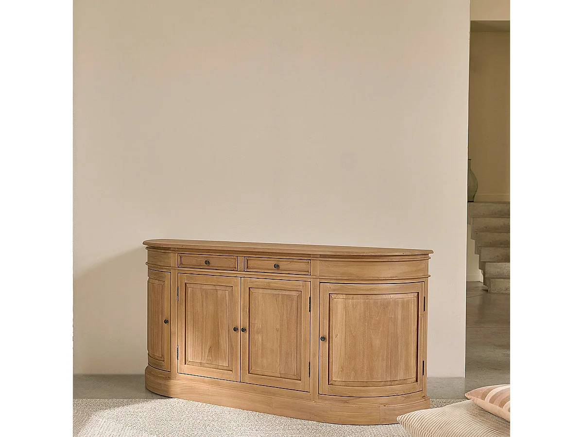 Buffet 4 portes et 2 tiroirs en teck massif