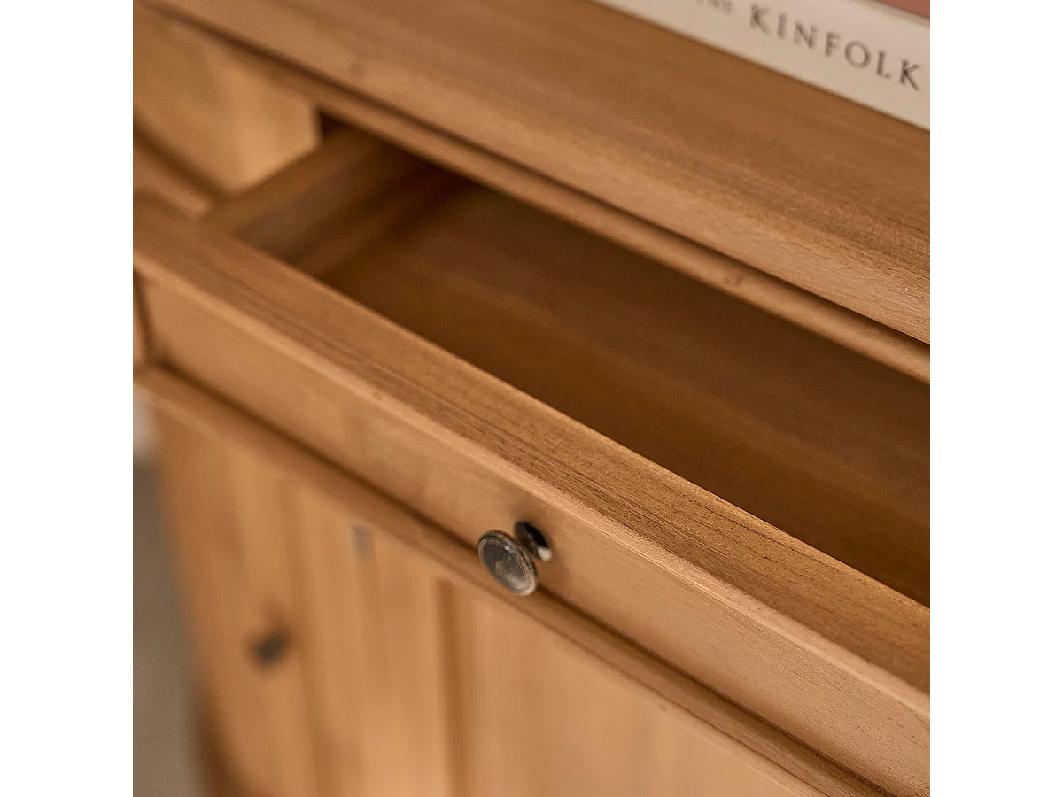 Buffet 4 portes et 2 tiroirs en teck massif