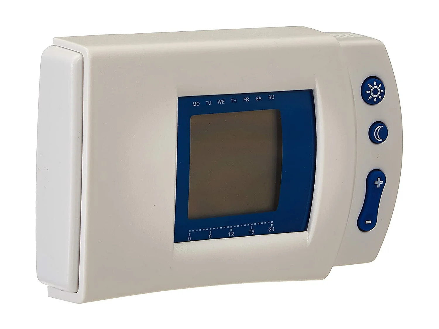 Elektronische digitale programmeerbare thermostaat voor de week met 2 draden - Wit en blauw - Aangepaste programmering - Voltman