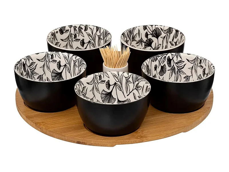 Service Apéritif 7 Pièces "White Floral" 28cm Blanc