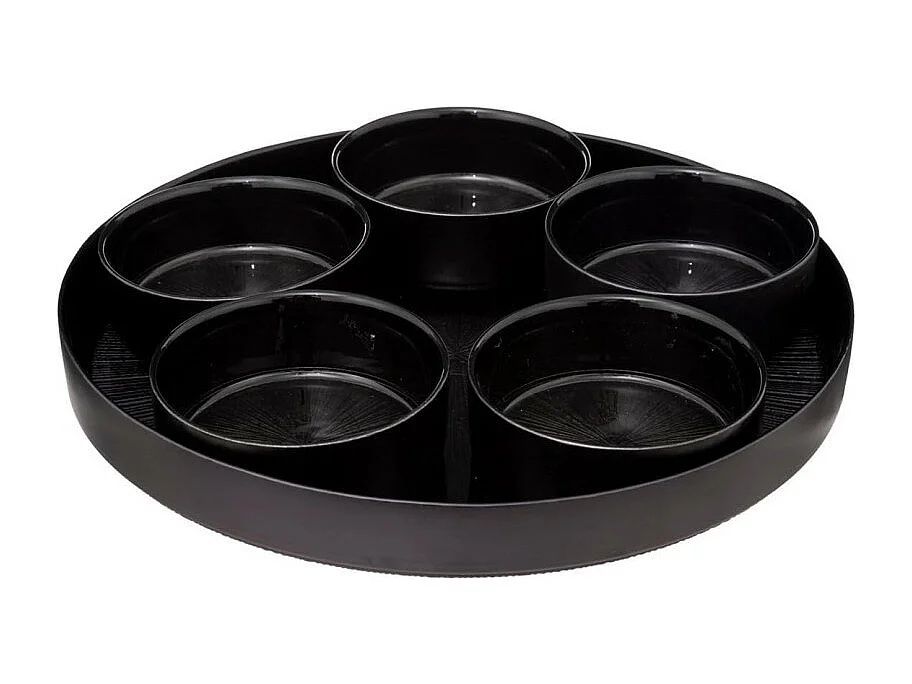 Service Apéritif 6 Pièces "Astra" 34cm Noir