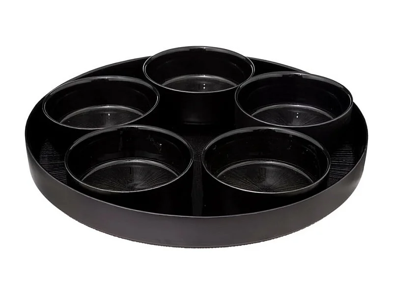 Service Apéritif 6 Pièces "Astra" 34cm Noir