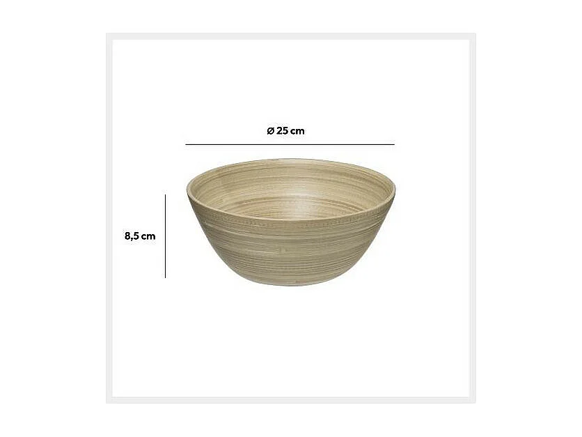 Saladier en bambou Naturel - Beige - D 25 cm