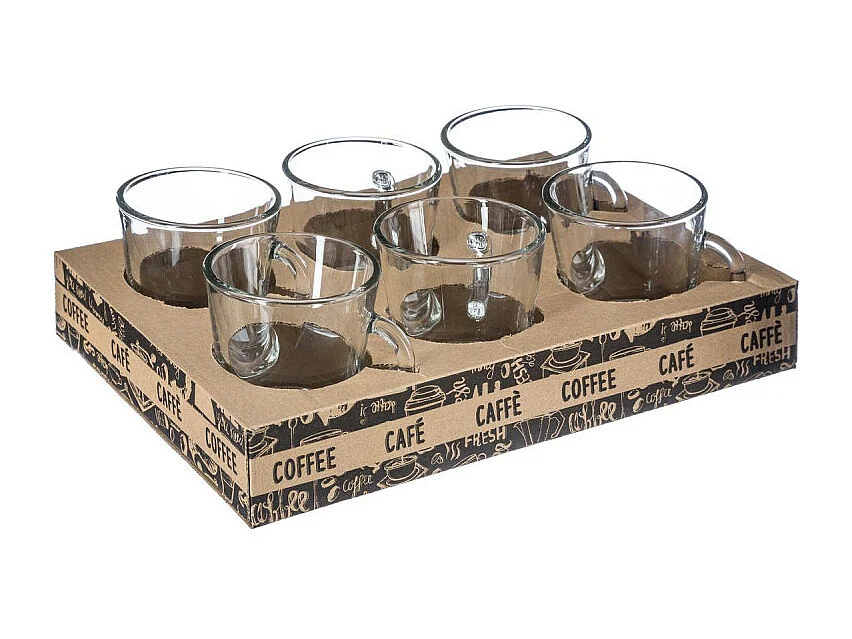 Lot de 6 tasses en verre - Transparents |Contenance 18 cl | Entièrement en verre