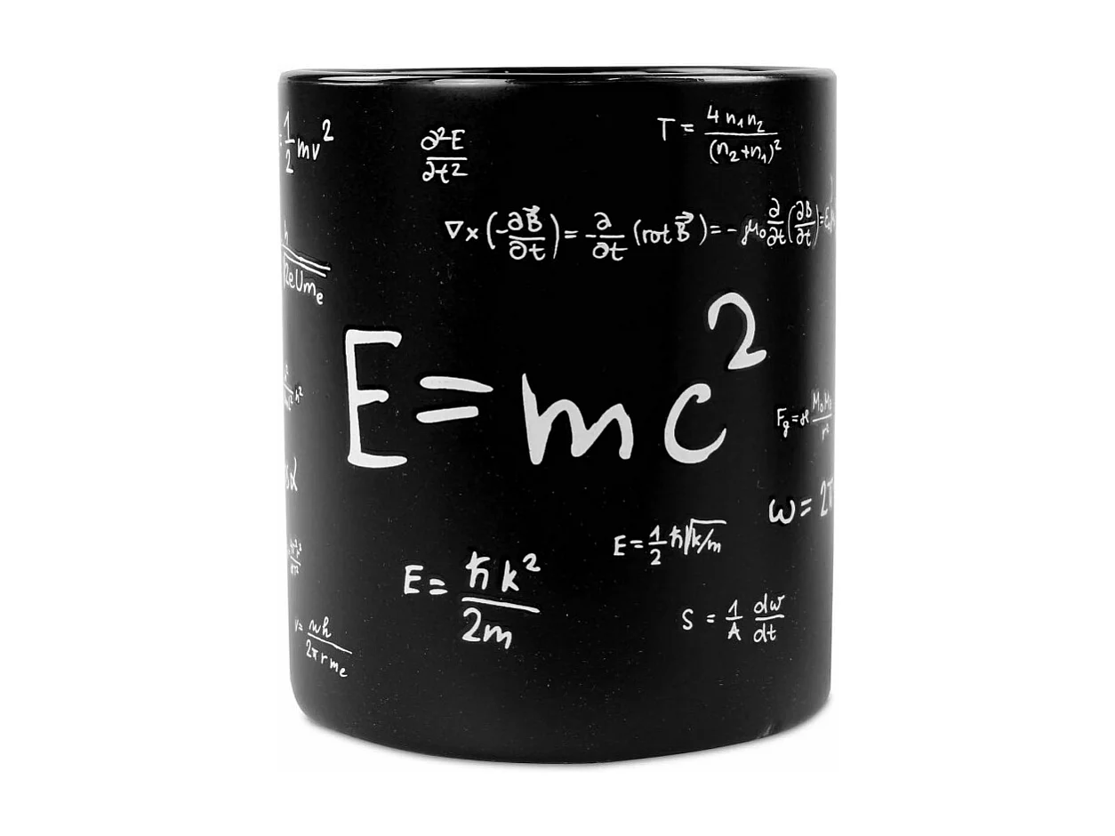 Tasse mug moifs formules mathématique 850 ml en grès - Noir - D 11 x H 13 cm