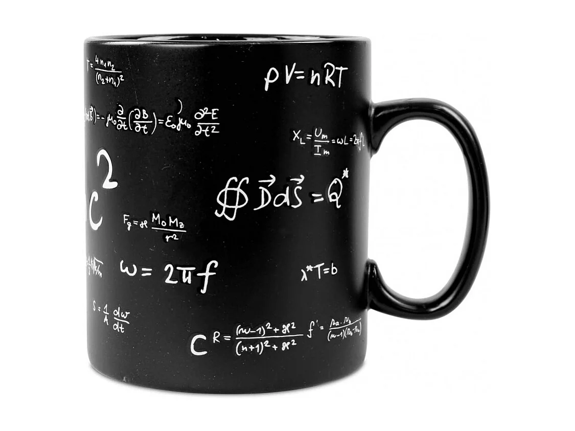 Tasse mug moifs formules mathématique 850 ml en grès - Noir - D 11 x H 13 cm