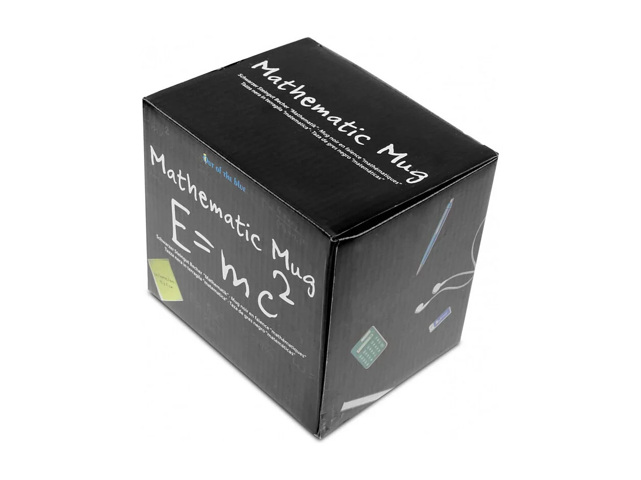 Tasse mug moifs formules mathématique 850 ml en grès - Noir - D 11 x H 13 cm