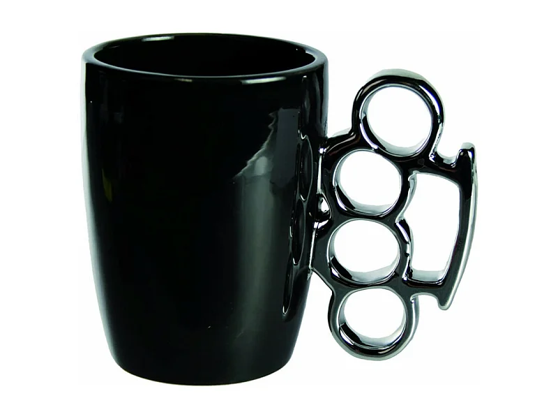 Tasse mug poing américain 320 ml - Noir - D 8 x H 12.5 cm