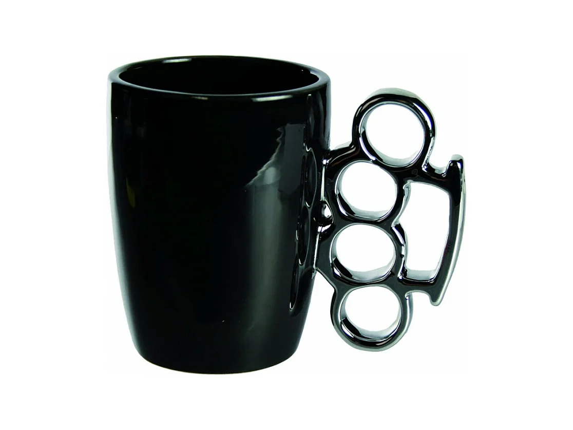 Tasse mug poing américain 320 ml - Noir - D 8 x H 12.5 cm
