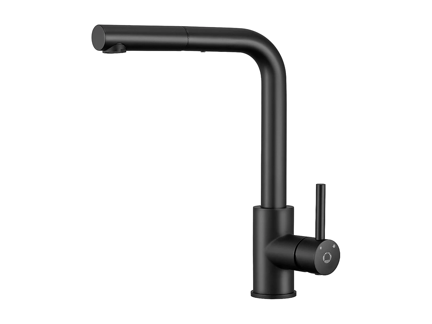 Cecipa max Miscelatore Cucina Nero Rubinetto Doccia Lavello Estraibile Doccetta Miscelatore Lavello Bocca Alta Girevole 360° Gorgoglio Staccabile, Modello EU