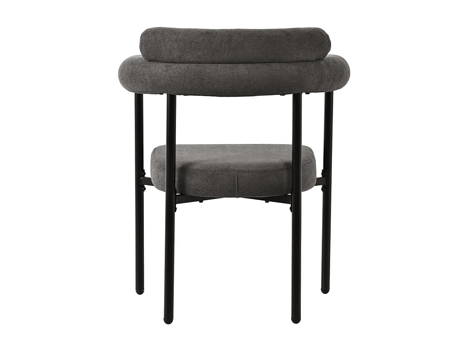 Set van 6 fluwelen stoelen - met armleuningen - Grijs